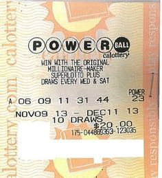 a ticket for powerball is shown in this image