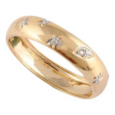 Diamond Studded Celestial Ring in 18kt Solid Yellow Gold Ring Size 9.5 on Chairish.com Jewelry Guide, Celestial Ring, Mother Daughter Gifts, Bff Gifts, Handcrafted Rings, Candy Shop, Yellow Gold Ring, Size 10 Rings, Summer Jewelry