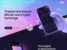 the website for crypt exchange, which is designed to look like it's holding a phone