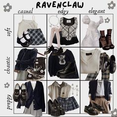 Ravenclaw Outfit Aesthetic, Ravenclaw Outfit, Soft Preppy, Academia Aesthetic Outfit, Hogwarts Outfits, Casual Edgy, Academia Outfits, Harry Potter Outfits, Clothing Design Sketches