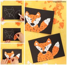 someone is making a fox craft out of construction paper