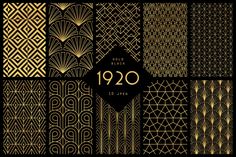 the art deco style in gold and black