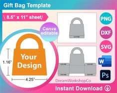 an image of a bag with the text your design on it and instructions for how to make