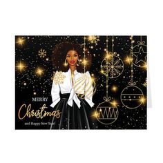 Black Christmas Cards | Cute African American Woman Get ready for the holiday season with these beautiful cards for African American families and friends! The card(s) includes vibrant and beautiful designs with envelope(s). These high quality paper cards come pre-folded, packed in cello sleeves per Christmas Cards Cute, Black Christmas Cards, African American Christmas, Christmas Nostalgia, American Greetings Cards, African American Family, Christmas Photo Props, American Christmas, Merry Christmas Quotes