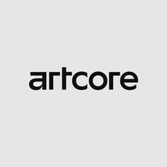 the word artcore written in black on a white background