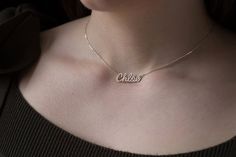 Chloe Tiny Name Necklace - Valentine's Gift - Gold Name Necklace - Christmas Gift - Baby gift - Mom Personalized Gold Jewelry, Personalized Mens Wallet, Monogram Bracelet, Anchor Necklace, Gold Name Necklace, Baby Christmas Gifts, Infinity Necklace, Valentines Necklace, Name Jewelry