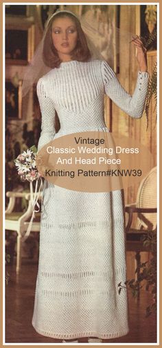 an advertisement for vintage wedding dresses from knitting patterns