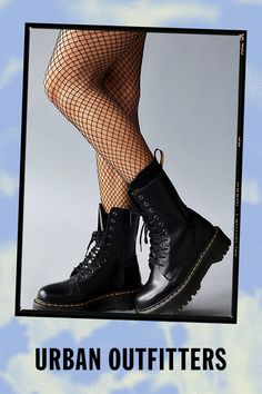 An icon reimagined with fiercely punk-inspired details in this platform iteration of Dr. Martens’ classic 8-eye combat boot. Smooth leather boot cut above ankle with an 8-eye lace-up closure and back pull tab. With their air-cushioned sole with top-stitch detailing complete with cotton laces, metal eyelets and a slightly raised heel. Finished with their signature slip-resistant rubber sole in a towering platform with iconic yellow stitching. Content + Care Leather, rubber Spot clean Imported Size This item runs large. You may choose to order 1 size down Heel height: 2" Platform height: 1.5" Shaft height: 6.5" | Dr. Martens Jadon Platform 8-Eye Boot in Black, Women's at Urban Outfitters Dr Martens Jadon, Urban Outfitters Clothes, Punk Inspiration, Cotton Lace, Smooth Leather, Combat Boots, Urban Outfitters, Heel Height, Lace Up