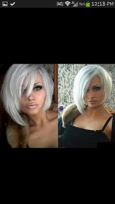 My next hairstyle! Love!!! by Sheena Voldness Choppy Bobs, Hair Styles Short, Choppy Bob Hairstyles, White Blonde, Platinum Blonde Hair, 2020 Trends, Smokey Eyes