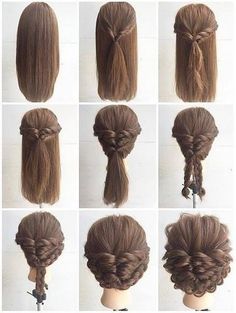 Skirt Diy, Hairstyle Tutorial, Hairstyles For Long Hair, Different Hairstyles, Shoulder Length Hair, Hair Designs, Hair Updos, Prom Hair