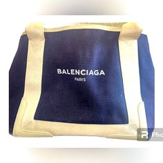 Lux Authentic Balenciaga Brand Style Canvas Tote In Navy Blue And Cream Shes In Good Condition Lots Of Life But Dose Need A Little Cleaning. Please See Photos For Condition. Balenciaga Blue, Balenciaga Bag, Brand Style, Canvas Tote Bag, Blue Cream, Womens Tote Bags, Canvas Tote, Balenciaga, Fashion Branding