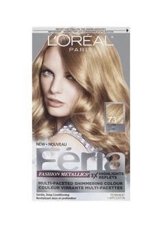 L'Oreal Paris Feria Multi-Faceted Shimmering Hair Color, 73 Dark Golden Blonde. 9.12 Loreal, Feria Hair Color, Golden Blonde Hair Color, Dark Golden Blonde, Golden Blonde Hair, Permanent Hair Dye, Deep Conditioning, Golden Blonde, Hair Dye Colors