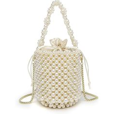 - Elegant Design: This Pearl Purse Features A Sophisticated White Color And A Chic Small Tube Shape That Complements Any Outfit, Ensuring You'll Receive Many Compliments. - Versatile Style: The Pearl Clutch Is Perfectly Sized At 6.7 X 4.7 Inches With A 4.7-Inch Height Grab Handle And A Secure Inner Drawstring Dust Pouch, Making It Both Functional And Adaptable. - Spacious Interior: The Interior Of This Pearl Bag Is Spacious Enough To Carry Essentials Such As Your Phone, Cards, Keys, Or Lipsticks Cream Pearl Evening Bag For Party, White Pearl Evening Bag For Party, Chic Pearl Bags For Wedding, White Evening Bag With Pearl Embroidery For Party, White Beaded Bags For Formal Occasions, Chic Pearl Wedding Bags, Formal White Beaded Bags, Glamorous White Evening Bag For Wedding, Chic Beaded Wedding Bags