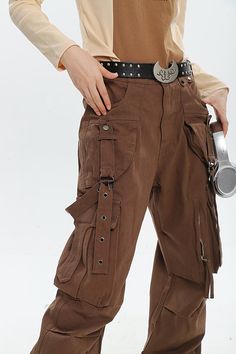 Size(cm) Length Waist Hip Thigh M 105 74 102 62 L 106 76 106 63 XL 107 78 110 64 Size: M L XL Color classification: apricot brown Year Season: Spring 2023 Length: trousers Online Outfits, Funky Clothing, Spring Outfits For School, Male Outfits, Brown Cargo Pants, Buckle Pants, Look Festival, Combat Pants, Denim Jeans Pants