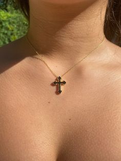 Sterling Silver 925 Two Sided Gothic Cross  Includes Black Plating And CZ Setting *Flip the necklace to wear both styles!* Gothic Clavicle Chain Necklace With Cross Pendant, Gothic Cross Pendant Clavicle Chain Necklace, Gothic Gold Necklace With Clavicle Chain, Gold Gothic Jewelry With Adjustable Chain, Gothic Gold Jewelry With Adjustable Chain, Gothic Gold Pendant Necklace, Gothic Jewelry With Cross Pendant And Adjustable Chain, Gothic Sterling Silver Clavicle Chain Necklace, Sterling Silver Gothic Clavicle Necklace