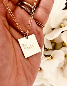 Square Plate Necklace Xtool Projects, Metal Jewelry Handmade, Birthday Necklace, Square Plate, Square Necklace, Hand Stamped Necklace, Plate Necklace, Personalized Gifts For Mom, Meaningful Jewelry