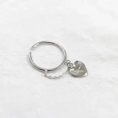 LOVCIA Women Simple Heart Chain 925 Sterling Silver Adjustable Ring Subtle Elegance, Heart Chain, Chain Design, Love Symbols, Adjustable Ring, Adjustable Rings, Solid 925 Sterling Silver, Meaningful Gifts, Design Features