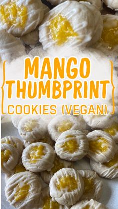 mango thumpprint cookies vegan on a plate