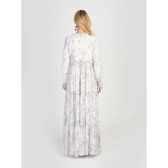 Buy Maria White Women's Modest Dress for only $63.00 at By Baano! Patterned Printed Dresses For Brunch, Modest Long Floral Print Dresses, Floral Print Long Midi Dress For Daywear, Floral Print Maxi Dress For Daywear, Floral Print Long Dress For Daywear, Flowy Long Floral Dress, Feminine Long Floral Print Dress, Floral Print Patterned Dress For Brunch, Modest Maxi Dress For Garden Party