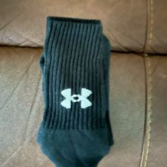 Four Pair Of Men Under Armour Socks Size M/L Unused Item Comfortable Black Socks For Outdoor, Comfortable Breathable Black Knee-high Socks, Comfortable Black Sports Socks, Black Sporty Socks, Comfortable Black Knee-high Socks For Gifts, Casual Black Socks For Outdoor, Black Casual Outdoor Socks, Casual Black Sports Socks, Casual Black Knee-high Sports Socks