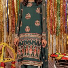 Beautiful Suit By Ethnic Full Of Sequins, Zari And Embroidery. Perfect For The Festive Season. Size Xs. This Suit Includes Shirt, Slip And Boot Cut Trouser. There Is No Dupatta With This Suit. This Suit Did Not Come With A Dupatta. Shirt Is Chiffon Pants And Slip Are Viscose Silk Material No Offers Please. Price Is Discounted Already And Free Shipping Has Been Applied Embroidered Green Pants For Festive Occasions, Fitted Green Pants For Eid, Bohemian Georgette Palazzo Set For Eid, Bohemian Palazzo Set With Floral Embroidery For Festive Occasions, Traditional Green Pants With Dupatta, Festive Green Chikankari Embroidered Pants, Bohemian Georgette Palazzo Set For Festivals, Festive Green Pants With Chikankari Embroidery, Green Embroidered Pants For Eid