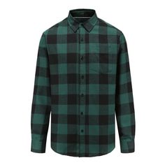 Braveman Men's Buffalo Plaid Button Down Classic Fit Flannel Shirt Black Winter Flannel Shirt With Button Closure, Green Flannel Shirt With Button Closure, Green Flannel Shirt With Button Closure For Fall, Green Long Sleeve Flannel Shirt For Winter, Green Long Sleeve Winter Flannel Shirt, Classic Green Flannel Shirt For Fall, Classic Winter Flannel Shirt With Button Closure, Winter Plaid Flannel Shirt With Button Closure, Green Button-up Flannel Shirt For Winter