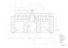 the floor plan for an office building with multiple floors and several rooms, all in different sections