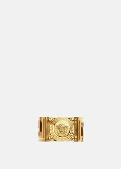 Versace Medusa Greca Ring for Women | US Online Store Versace Ring, Versace Gold, Versace Jewelry, Designer Rings, Bold Rings, Rings Jewelry Fashion, Wide Band Rings, Gold Bracelet Chain, Versace Men