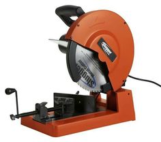 an orange and black circular sawing machine