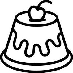 a black and white drawing of a cake