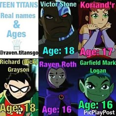 There's no way that Dick is 18. He was nightwing when he was 18. I'm sorry but it's true. Cartoon Logic, Rachel Roth, I Was Here, I'm Sick, Univers Dc