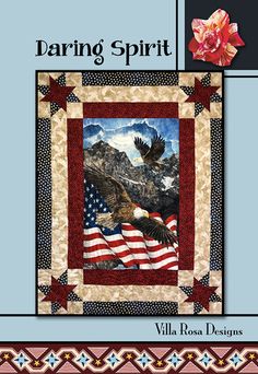 the cover of daring spirit with an eagle and american flag on it's back