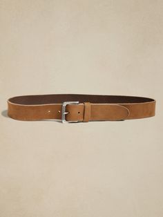 A belt with character, this gorgeous Italian nubuck leather belt has a sturdy, suede-like finish.  Leather from Italy.  Width: 1. 75" Office Men, Dark Brown Color, Brown Belt, Nubuck Leather, Medium Brown, Leather Belt, Banana Republic, Mens Accessories, Man Shop