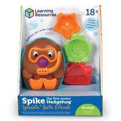 "Purchase the Learning Resources Bath Buddies Spike at Michaels. com. Let's Get Splashing: Ready for the bathtub, pool, or water table, this toddler learning toy is ready to help kids build splishing, splashing color and sensory skills! Let's Get Splashing: Ready for the bathtub, pool, or water table, this toddler learning toy is ready to help kids build splishing, splashing color and sensory skills! A splishy, splashy take on Spike the Fine Motor Hedgehog®! Build new fine motor and sensory skil Bathtub Pool, Learning Toys For Toddlers, The Wiggles, Water Table, Building For Kids, Toddler Learning, Help Kids, Bath Toys, Learning Toys