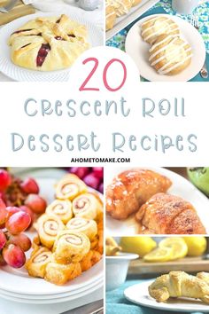 Easy and Delicious Crescent Rolls Dessert Recipes - A Home to Make Crescent Roll Dessert Recipes, Crescent Rolls Dessert, Cheese Filled Crescent Rolls, Recipes With Biscuits, Crescent Desserts, Naan Garlic, Garlic Sticks