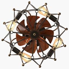 PRICES MAY VARY. 𝐔𝐧𝐢𝐪𝐮𝐞 𝐀𝐫𝐭𝐢𝐬𝐭𝐫𝐲 - Our farmhouse ceiling fan with light is inspired by the elegant silhouette of a Ferris wheel. The included small brass ball not only serves as a decorative purpose but also enhances the balance and stability of the fan's operation. 𝐁𝐫𝐢𝐠𝐡𝐭𝐞𝐧 𝐘𝐨𝐮𝐫 𝐒𝐩𝐚𝐜𝐞 - This flush mount ceiling fan with lights comes with five 8W E26 bulbs in the packaging (plus one replacement bulb). Create a cozy atmosphere in your home by surrounding your space Caged Ceiling Fan With Light, Pitched Ceiling, Caged Ceiling Fan, Ceiling Fan With Lights, Farmhouse Ceiling Fan, Industrial Ceiling Fan, Flush Mount Ceiling Fan, Fan Picture, Fan Accessories