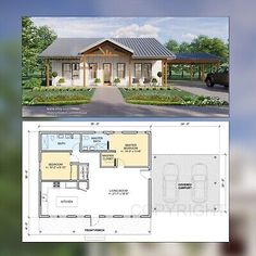 Looking for an affordable yet stylish living space?. The Idyllic Living Modern Barndominium House Construction Plans are perfect for you! With its small economical footprint, this 2 bed 2 bath open plan design with a spacious kitchen featuring a large island is not only charming, but also budget-friendly. Affordable Barndominium, Open Plan Design, Retirement House Plans, Metal Building House Plans, Small Cottage Homes, Pole Barn House Plans, Barn Style House Plans, Small House Floor Plans, Barndominium Floor Plans