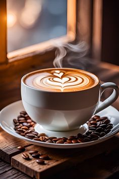 a cup of coffee sitting on top of a saucer