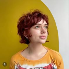 Feminin Short Hair, Short Romantic Hair, Haircolour Ideas Short Hair, Short Hair Styles Pulled Back, Cool Short Curly Hairstyles, Shaggy Pixie Hairstyles, Whimsical Short Hair, Short Hair Styles Pixie Curly, Textured Bangs Short Hair