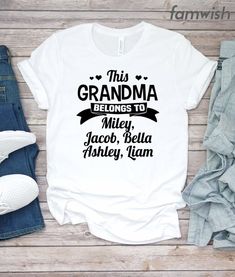 this grandma belongs to miley, jacob, and whiskey rum t - shirt