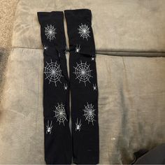 Questions? Leave A Comment Below! Reasonable Offers Will Be Considered If Bundled Multiple Items Spiders & Webs Over The Knee Socks Black W/Silver Goth Emo Punk Tights Socks One Size Emo Socks, Emo Tights, Punk Tights, Gothic Socks, Spiders Webs, Royal Accessories, Tights Socks, Goth Scene, Over The Knee Socks