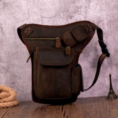 Retro Bike Rider Climbing Hip Leg Bag Men's Waist Thigh Bag Fanny Pack Women Travel Motorcycle  Bag Carrying Bag for Man   PRODUCT INFORMATION ☆MATERIALS: Made OF 100% First Layer Cowhide Leather ▶Size: 17 x 7 x 28 cm / 6.69 x 2.76 x 11.02 in ▶Weight: 350g ▶Capability: Cell phone, wallet, keys, etc. ▶Waist Strap: 62-100cm Leg Strap:45-75cm ▶Color:Dark Brown ☞All dimensions are measured manually with deviation at 1-2cm. Thank you for your understanding. ❤This leg bag is specially designed by me f Travel Motorcycle, Small Belt Bag, Thigh Bag, Fanny Pack Women, Leather Watch Box, Multifunction Bag, Retro Bike, Small Belt, Motorcycle Bag