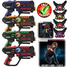 ad eBay - Find many great new & used options and get the best deals for Infrared Laser Tag s and Vests - Laser Battle Mega Pack Set of 4 - Infrared 0.9m at the best online prices at eBay! Free shipping for many products! Battle Games, Laser Tag, Riveting, Ebay Finds, Hobbies, Toys, Tags, Free Shipping