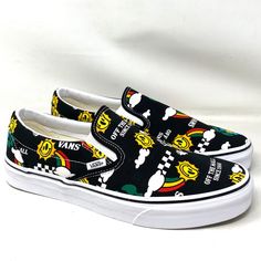 Vans Classic Slip On For Men Sneakers Yellow Black Canvas Low Shoes Vn0a7vcf936 Brand New With Box. 100% Authentic! First Introduced In 1977, The Vans #98-Now Known As The Classic Slip-Oninstantly Became An Icon In Southern California. Fast Forward To Today, And The Classic Slip-On Is Known Worldwide For Its Comfortable Silhouette, Easy Wearability, And Beloved Design. Made With Sturdy Low Profile Canvas Uppers, The Classic Slip-On Is An Everyday Essential With True “Off The Wall” Style. This Ic Multicolor Slip-on Sneakers For Streetwear, Yellow Custom Slip-on Sneakers For Streetwear, Yellow Canvas Shoes With Round Toe For Streetwear, Yellow Slip-on Custom Sneakers For Streetwear, Yellow Slip-on Sneakers For Streetwear, Casual Multicolor Slip-on Sneakers For Streetwear, Yellow Casual Skate Shoes With Vulcanized Sole, Vans Custom Slip-on Sneakers With Rubber Sole, Casual Yellow Skate Shoes With Vulcanized Sole