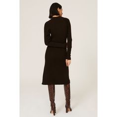 Brown knit (60% lambswool, 40% nylon). Hourglass. Turtleneck. Long sleeves. Pull-on. 42" from shoulder to hemline. Imported. Mock Neck Sweater Dress, Rent The Runway, Closet Designs, Mock Neck Sweater, Cozy Knits, Neck Sweater, Mock Neck, Sweater Dress, Turtle Neck