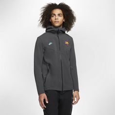 Nike FC Barcelona Tech Pack Men's Full-Zip Hoodie Size M (Grey/Dark Smoke Grey) CI2125-070 Red Tie Men, Nike Fc, Hope Solo, Alex Morgan, Graphic Print Sweatshirt, Gareth Bale, Tech Pack, Clothing Logo