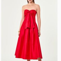 The Chelsea Is The Perfect Dress As A Wedding Guest, Pair With A Simple Black Heel Twist Front Midi Dress Strapless Fitted Bodice Box Pleat At The Waist Falls Into A Ball Skirt Dual Side Pockets Centre Back Zip Fully Lined 100% Polyester Nwot In Excellent Condition No Trade, No Lowball Elegant Red Strapless Dress, Red Midi Dress For Summer Wedding, Red Midi Dress With Sweetheart Neckline For Cocktail, Red Midi Dress For Wedding Guest, Red Strapless Evening Dress For Summer, Elegant Red Strapless Dress For Cocktail, Elegant Red Evening Dress For Wedding Guest, Red Midi Length Evening Dress For Wedding, Elegant Red Midi Dress For Wedding Guest