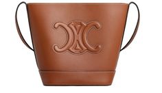 Women's Small bucket cuir Triomphe in smooth calfskin | CELINE | 24S Cuir Triomphe, Michael Kors Designer, Celine Shoulder Bag, Celine Triomphe, Small Buckets, Quality Handbags, Celine Bags, Clutch Handbag, Luxury Handbags