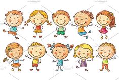 a group of children with different poses and expressions on a white background that says happy birthday