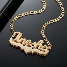 Custom Name plate Necklace in 14K Gold with underline heart accent personalized and custom-made with your desired text. Our double layer 3D nameplate jewelry is handcrafted with 14K Gold-filled Stainless Steel meaning it is waterproof, hypoallergenic, non tarnish, and everlasting! These are the perfect gifts for the King and Queen in your life. They scream elegance, luxury, and style all while being friendly to your pockets! DETAILS: -Waterproof, tarnish-resistant, rust-resistant, hypoallergenic Valentine's Day Customizable Nameplate Necklace, Gold Nameplate Heart Necklace For Gift, Gold Engraved Heart Necklace For Birthday Gift, Engraved Gold Heart Necklace For Birthday Gift, Custom Name Heart Nameplate Necklace Gift, Custom Name Heart Necklace For Gifts, Customizable Nameplate Heart Necklace Gift, Customized Nameplate Jewelry For Valentine's Day, Personalized Heart Nameplate Necklace For Gift